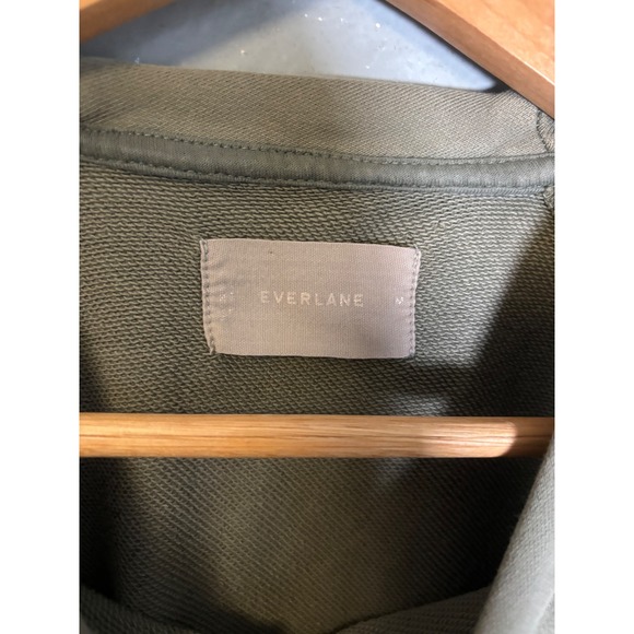 Everlane Men's The Track Crewneck Sweatshirt Olive Green Size Medium - Picture 3 of 11